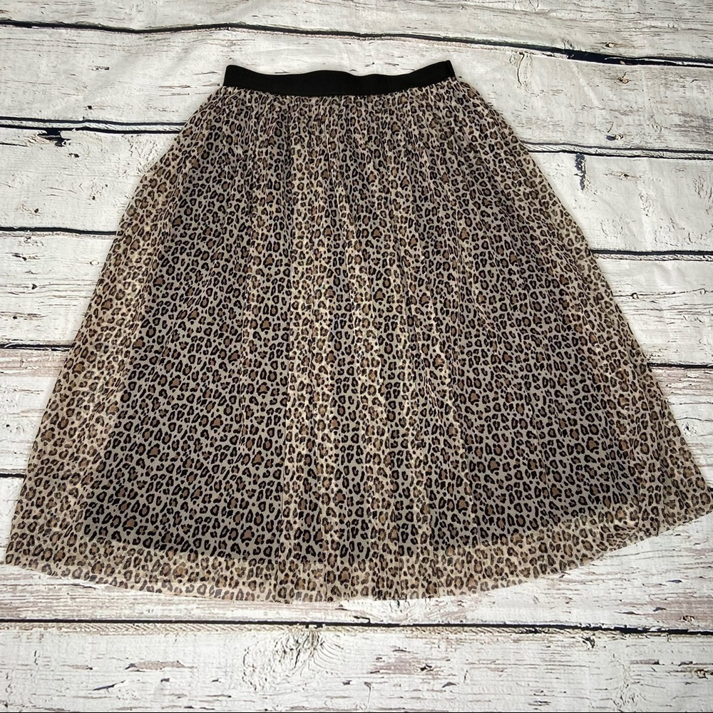 A New Day Animal Print Tulle Midi Skirt Size XS